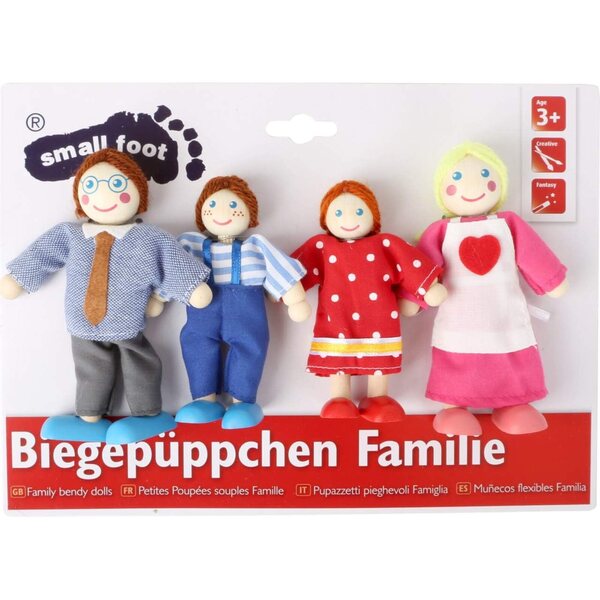 Small Foot 10320 Familienfiguren mit beweglichen Gliedmaßen – Puppenhauszubehör