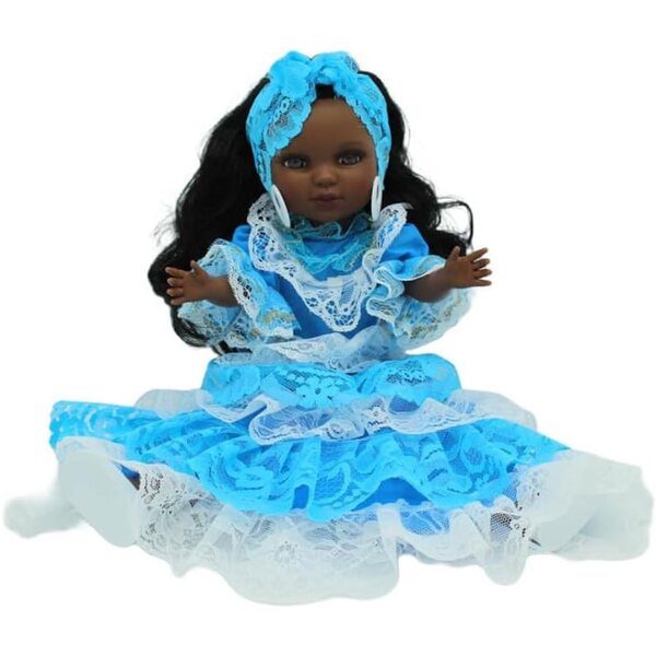 FOLK Bambola Santera Simona 40 cm Mulatta Abito Yemayah Artigianato Spagnolo