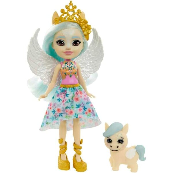 Enchantimals Paolina der Pegasus mit Freund Wingley und Zubehör, Spielzeug für Kinder ab 4 Jahren