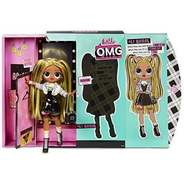 LOL OMG Alt Grrrl Serie 2 – Puppe mit 20 Überraschungen und wiederverwendbarem Spielset