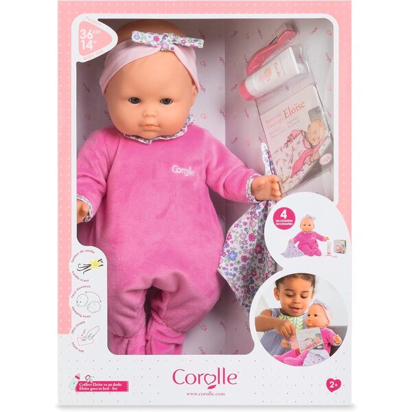Corolle Eloise geht zum Dodo Poupon 36 cm Boxset mit 4 Spielzubehörteilen für Mädchen