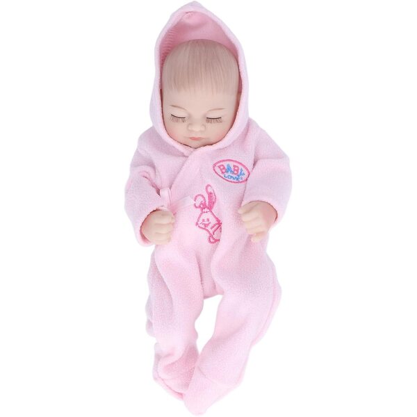 Reborn Akozon 10 Zoll Silikonpuppe, realistisch und weich, waschbarer Pyjama