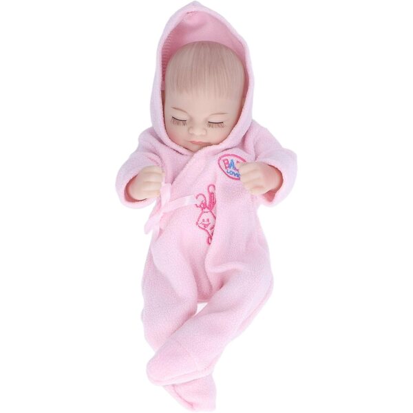 Reborn Akozon 10 Zoll Silikonpuppe, realistisch und weich, waschbarer Pyjama