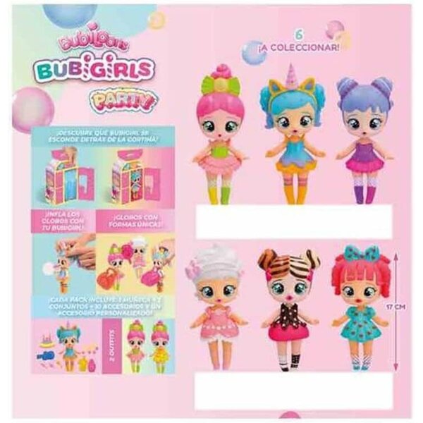 IMC Toys Bubiloons Bubigirl Puppe, die Blasen mit dem Mund bläst, 17 cm, Mehrfarbig