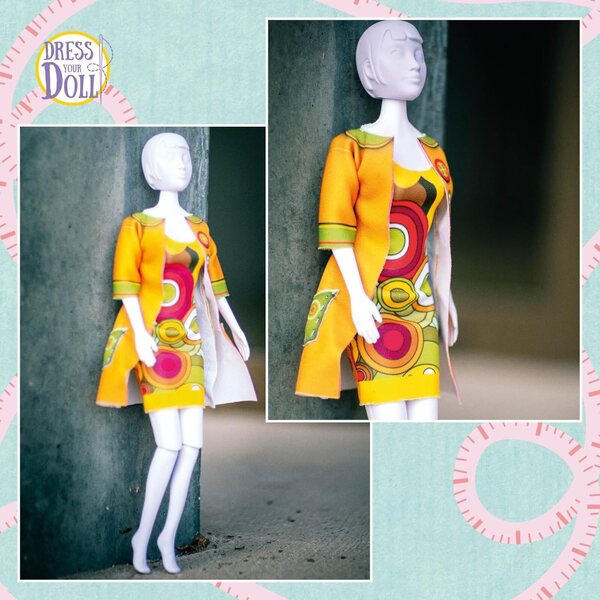 Kit cucito Vervaco Betty Funky Dress per bambole 29-30 cm, facile e creativo