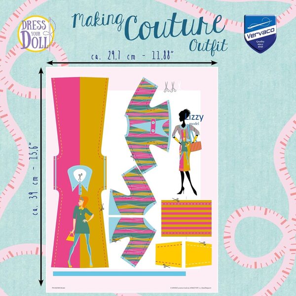 VERVACO Dress Your Doll Kreatives Nähset für 29-cm-Puppen – Nähen lernen ganz einfach