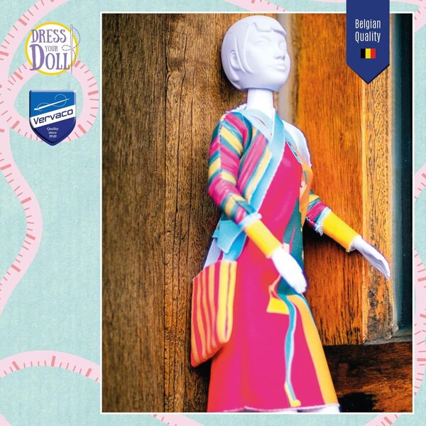VERVACO Dress Your Doll Kreatives Nähset für 29-cm-Puppen – Nähen lernen ganz einfach