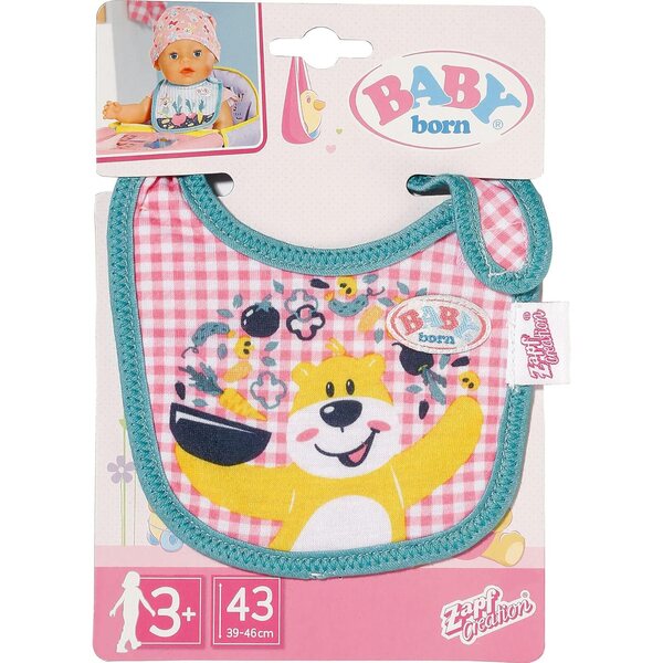 BABY born Set mit 2 Lätzchen 43 cm für Kinder ab 3 Jahren – einfach zu tragen, 2 Modelle