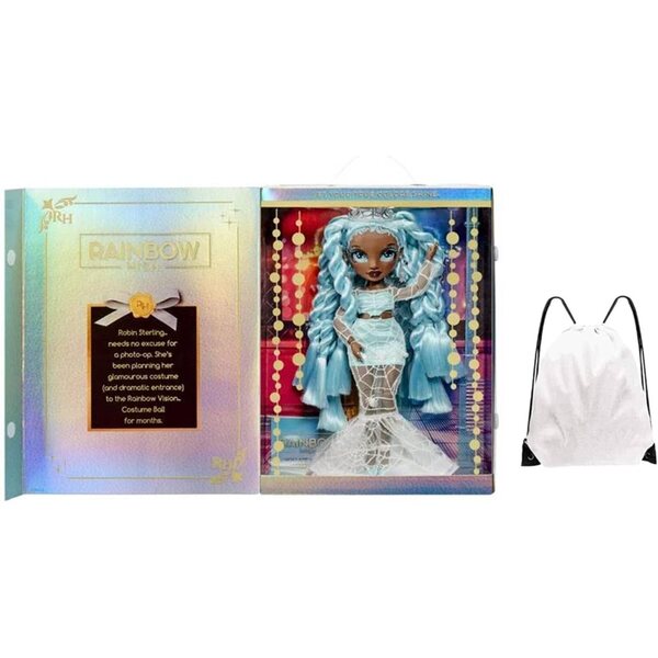 Rainbow High Costume Ball Bambola Robin Sterling 28 cm con Abito e Accessori Glam