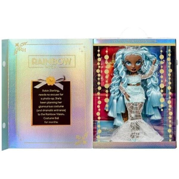 Rainbow High Costume Ball Bambola Robin Sterling 28 cm con Abito e Accessori Glam