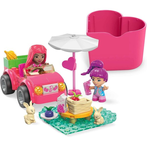 MEGA Barbie Color Reveal Cabrio mit Minipuppen und über 10 kreativen Überraschungen