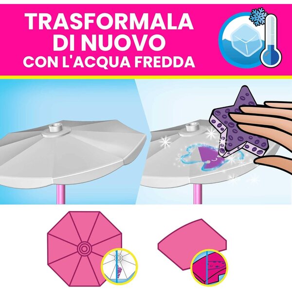 MEGA Barbie Color Reveal Cabrio mit Minipuppen und über 10 kreativen Überraschungen