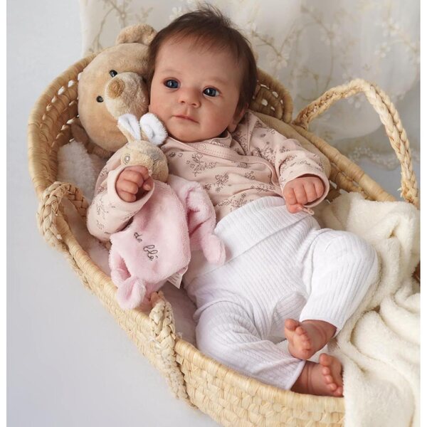 Weibliche wiedergeborene Puppe Zero Pam, 48 cm, aus realistischem Silikon mit komplettem Zubehör