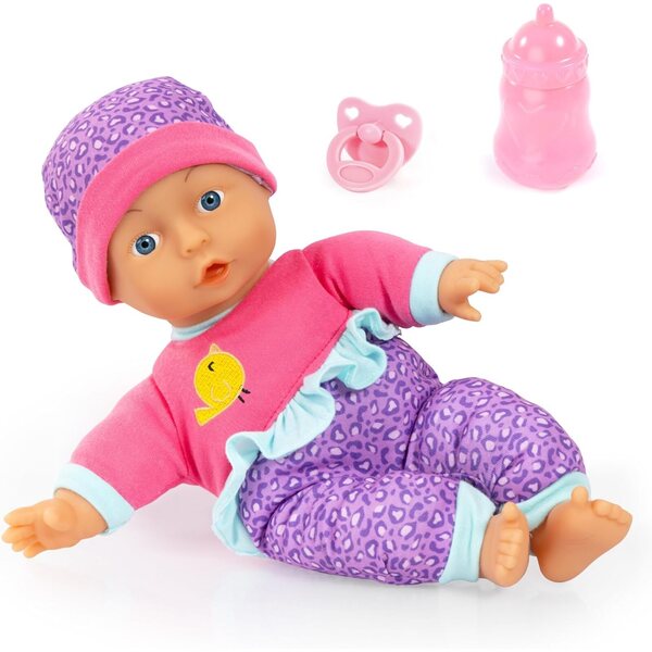 Bayer Design Kuschelpuppe 30 cm mit Fläschchen und Schnuller zum Kuscheln und Rollenspielen