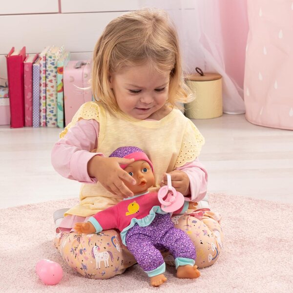 Bayer Design Kuschelpuppe 30 cm mit Fläschchen und Schnuller zum Kuscheln und Rollenspielen
