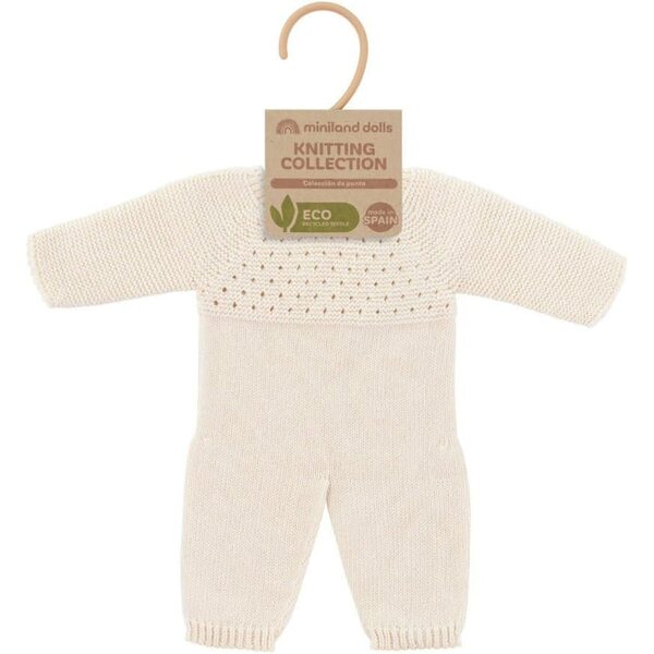 Miniland Pigiama Bianco per Bambole 15 3/4'' in Maglia ECO Made in Spain