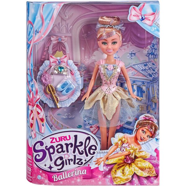 Bambola ballerina Sparkle Girlz Deluxe Oro con vestito scintillante e accessori