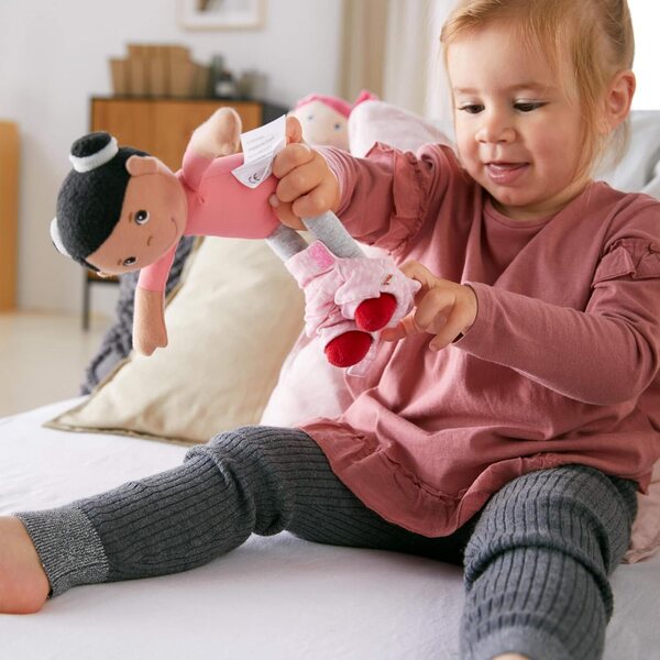HABA Bambola Rumbi in Tessuto Morbido 25 cm, Lavabile e Ideale per Bambini 18+ Mesi