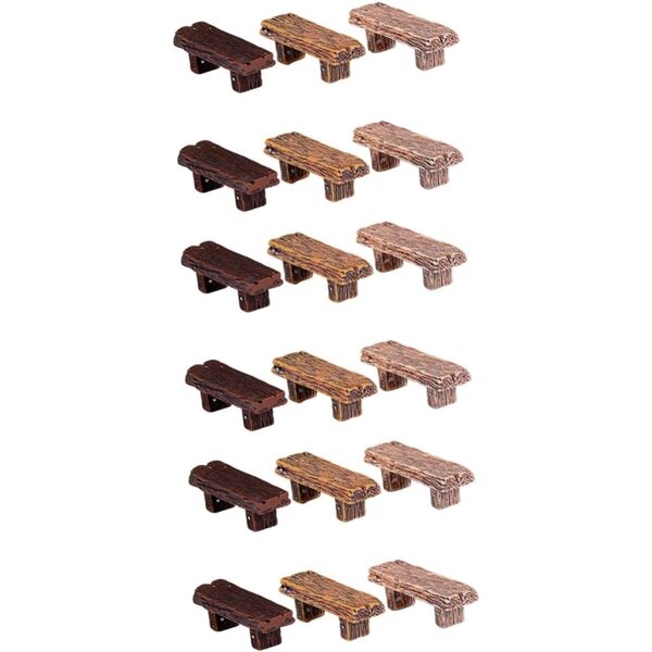 HEMOTON Set 18 Mini Sgabelli Decorativi in Resina per Casa delle Bambole e Micro Paesaggi