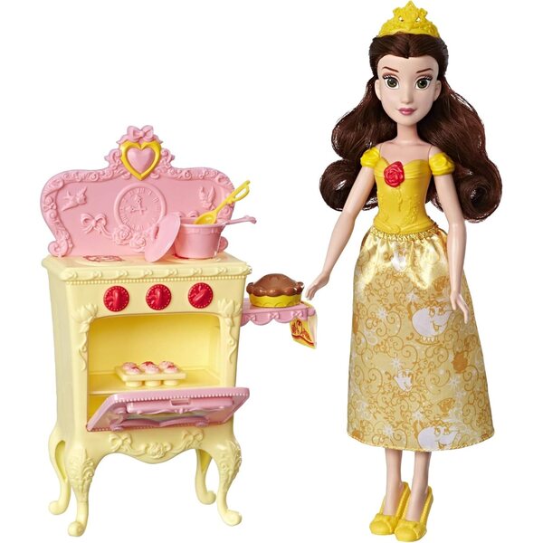 Disney Princess Belles königliche Küche – Spielset mit Puppe und Küchenzubehör