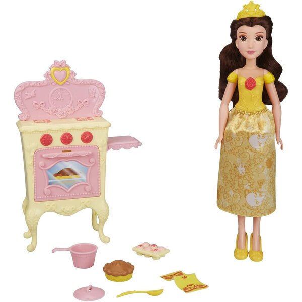 Disney Princess Belles königliche Küche – Spielset mit Puppe und Küchenzubehör