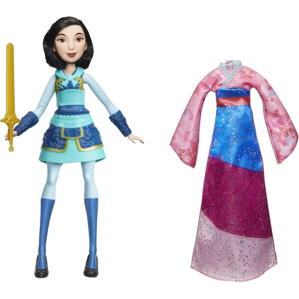 Disney Princess Mulan Abenteuerpuppe mit Rüstung und Schwert – Actionspiel