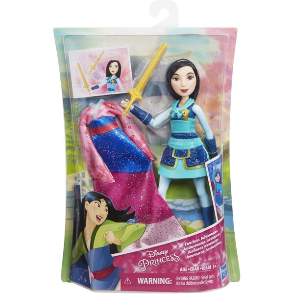 Disney Princess Mulan Abenteuerpuppe mit Rüstung und Schwert – Actionspiel
