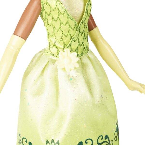 Disney Prinzessin Tiana, 29 cm große Puppe mit glitzerndem Kleid und königlichen Accessoires