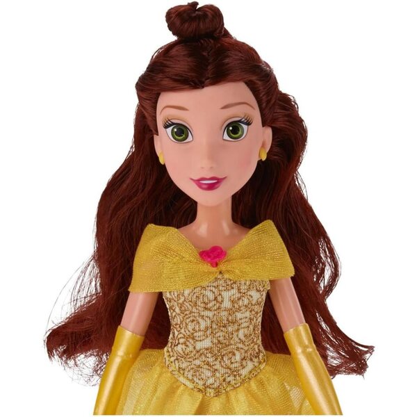 Disney Princess Sniezka 28 cm große Bella-Puppe mit glitzerndem Kleid und Accessoires