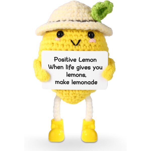 TOYMIS Positive Lemon Crochet 10,5x6,3cm Handgefertigte Baumwolldekoration
