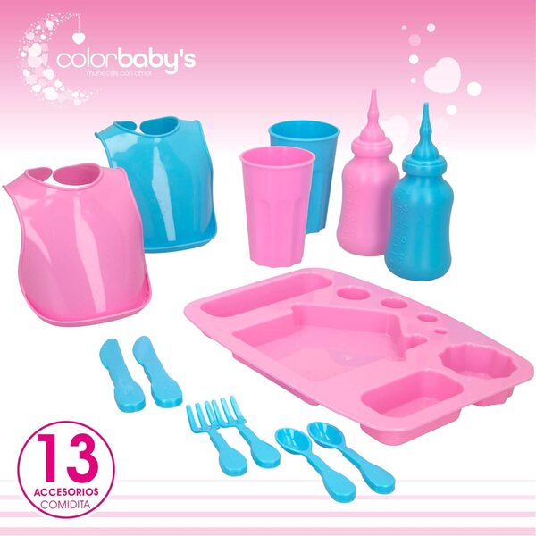 Colorbaby Baby-Zubehör-Set mit Wanne, 20-teilig für Pflege und Fütterung