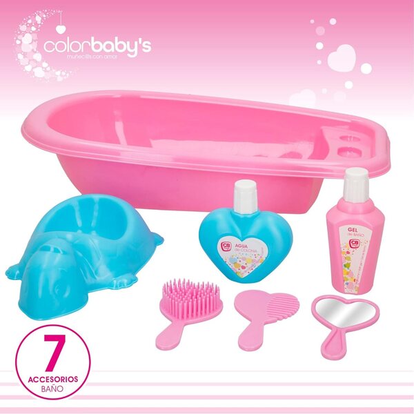 Colorbaby Baby-Zubehör-Set mit Wanne, 20-teilig für Pflege und Fütterung