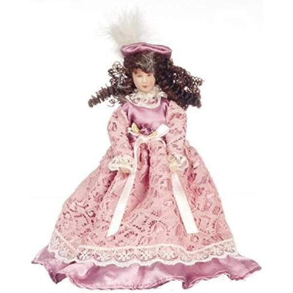 Melody Jane Casa delle Bambole Vittoriano Donna in Abito Rosa Scala 1:12 Porcellana