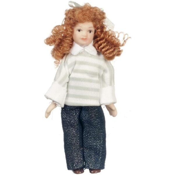 Figura Miniatura Porcellana Donna Jeans Scala 1:12 Melody Jane Collezionismo