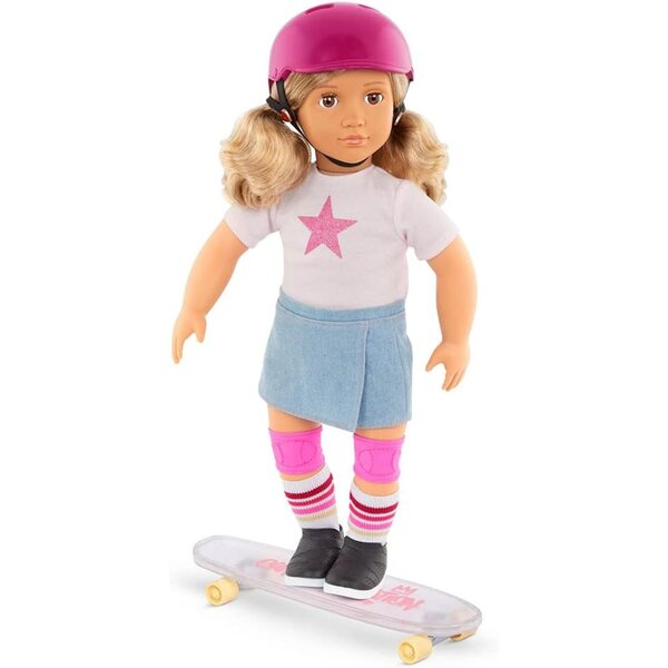 Poupée Our Generation Ollie 46 cm avec skateboard et accessoires, idéale à partir de 3 ans