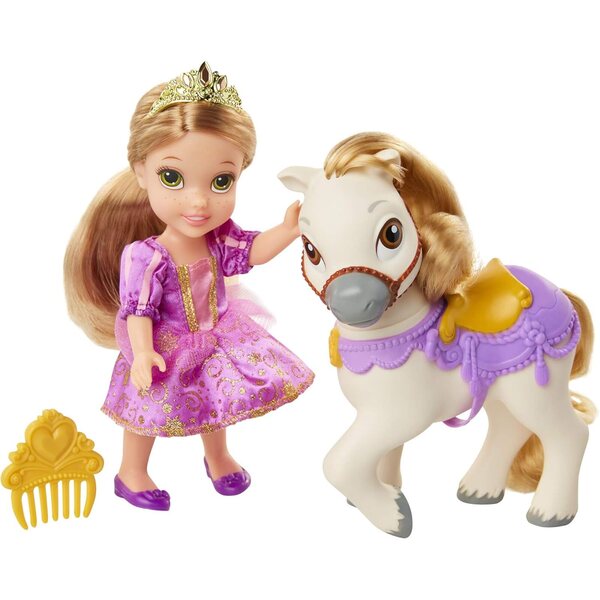 Disney Prinzessin Rapunzel mit Pony und Zubehör – Petite Doll 15 cm
