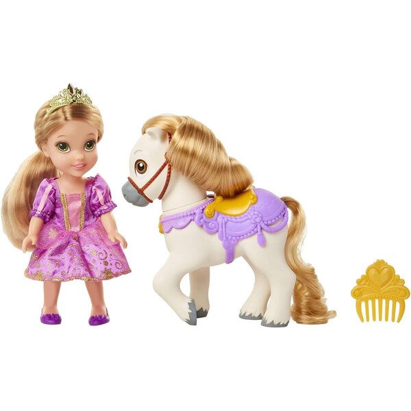 Disney Prinzessin Rapunzel mit Pony und Zubehör – Petite Doll 15 cm