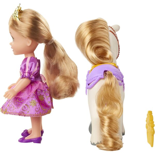 Disney Prinzessin Rapunzel mit Pony und Zubehör – Petite Doll 15 cm