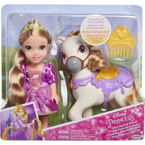 Disney Prinzessin Rapunzel mit Pony und Zubehör – Petite Doll 15 cm