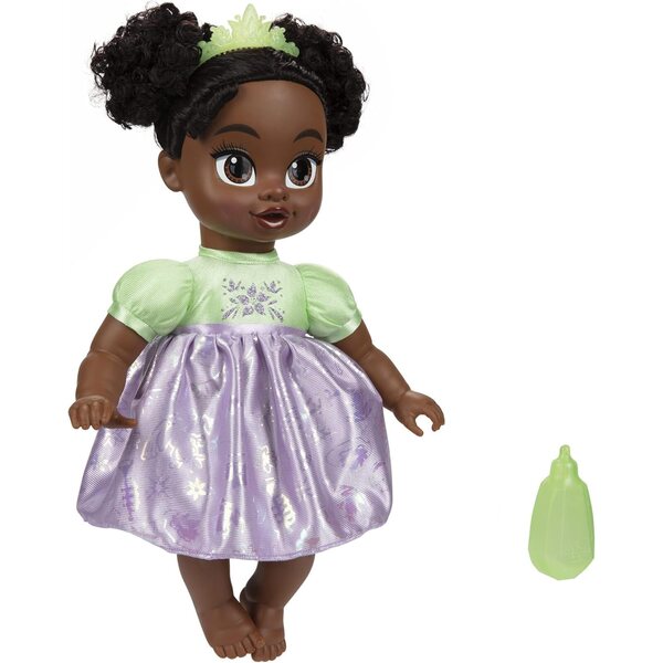 DP Tiana Deluxe Disney Princess Puppe mit Tiara und Flasche für Kinder ab 2 Jahren