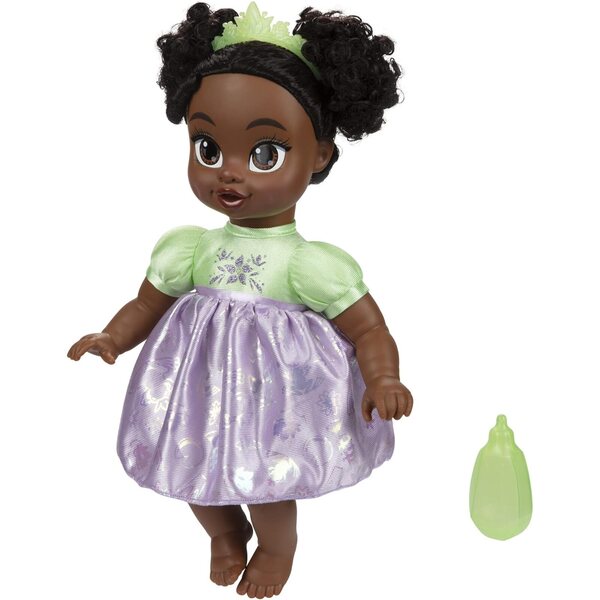 DP Tiana Deluxe Disney Princess Puppe mit Tiara und Flasche für Kinder ab 2 Jahren