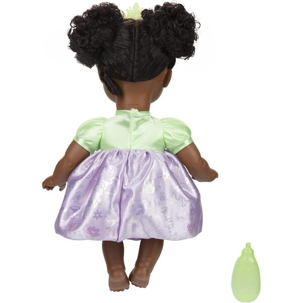 DP Tiana Deluxe Disney Princess Puppe mit Tiara und Flasche für Kinder ab 2 Jahren