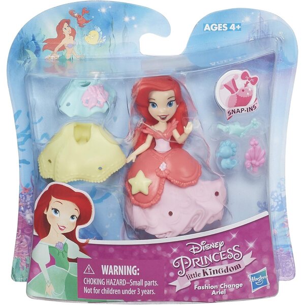 Disney Princess Little Kingdom Ariel Fashion Change - Bambola Trasformabile