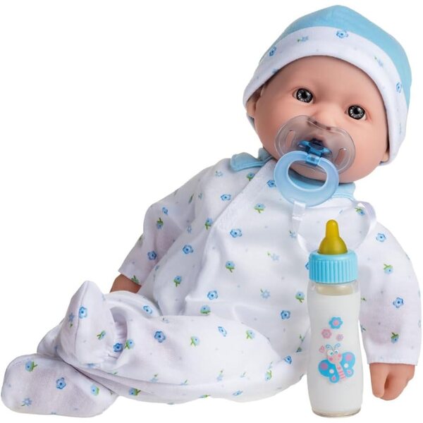JC Toys La Baby 40 cm Puppe mit weichem Körper, Zauberflasche und Schnuller, +12 Monate