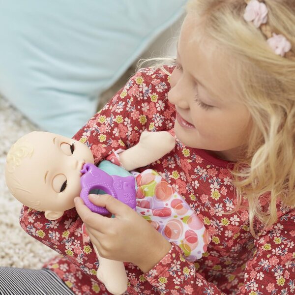 Baby Alive Lil 'Slumbers Blonde – Interaktive Puppe für Pflege und Liebesspiele