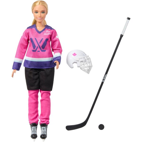 Barbie PWHL 2025 Hockeypuppe in Rosa, Lila und Blaugrün, inklusive Zubehör