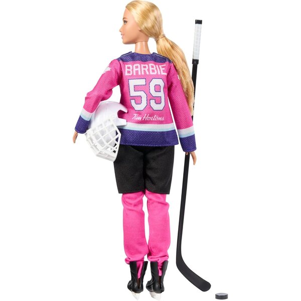 Barbie PWHL 2025 Hockeypuppe in Rosa, Lila und Blaugrün, inklusive Zubehör