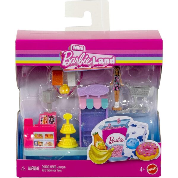 Barbie Mini-Spielsets: Interaktive Spiele mit 3,8 cm großen biegsamen Puppen für Kinder