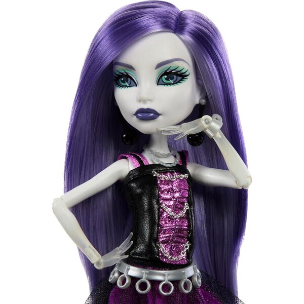 Monster High Spectra Vondergeist-Puppe mit Tagebuch, Rhuen-Frettchen und Ständer