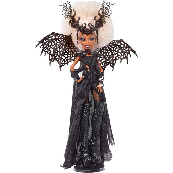 Monster High RuPaul Drag Queen-Sammelpuppe mit glänzendem schwarzem Kleid und Flügeln